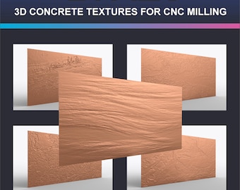 3D concrete texture STL for CNC sign background 5 pack masonry bundle seamless tile rotatable wall panels high detail