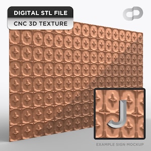 3D copper ceiling tile texture STL for CNC routing high resolution seamless panel pattern sign background G-118