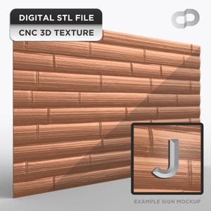 Texture di bambù 3D STL per CNC, modello di pannello ad alta risoluzione, sfondo di insegne, pannelli murali, lavorazione del legno Scarica G-116