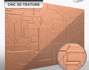 3D geometric texture STL, futuristic tech surface, 96x48 rotatable tile, clean carve, G 156