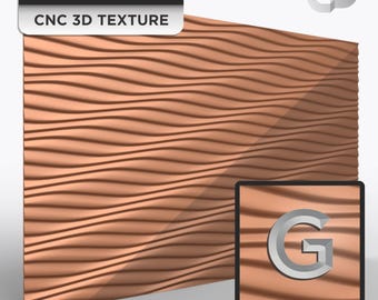 3D wave texture STL for CNC, seamless rippled wall panel backdrop, high resolution 96x48 inch relief G-111
