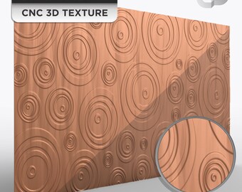 3D ripple texture STL for CNC router high resolution concentric circles rotatable panel pattern G150
