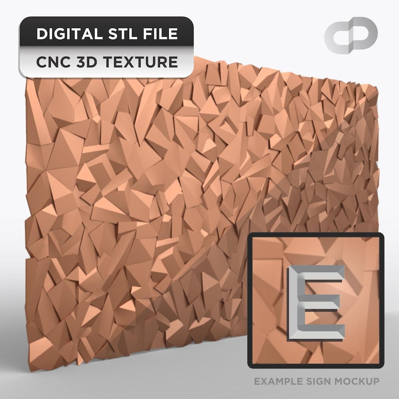 3D geometric rock texture STL CNC clean carve panel design download wall pattern signs G 108 image 1