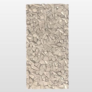 Straight-on view of 3D faceted rock texture panel, showing the full carved pattern across the 48 x 96 inch layout. STL texture for CNC sign shops wanting a bold rock background that carves clean, paints quickly, and keeps machining time efficient.
