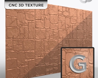 3D Stone Masonry Texture for CNC | Realistic Concrete or Stone Pattern STL File | Custom Wall Panels, Signs, Furniture Design G-113