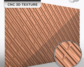 3D texture STL for CNC router angled rounded brick lattice with brushed grain, rotatable tiling, G-145