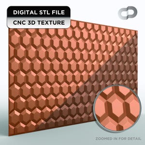 3D hex prism texture STL for CNC routing high resolution clean carve panel pattern for signs walls furniture G 141