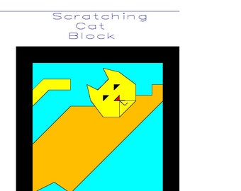 Scratching Cat Quilt Block Pattern