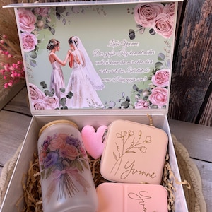 Maid of Honor Gift Box – Personalized Gift Box with Jewelry Box, Glass & Accessories – Wedding Gift