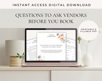Wedding Vendor Checklist: DIY Planning Guide (Digital Download)