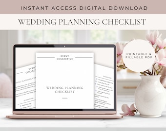 Printable Wedding Planning Checklist, Day of Timeline (Digital Download)