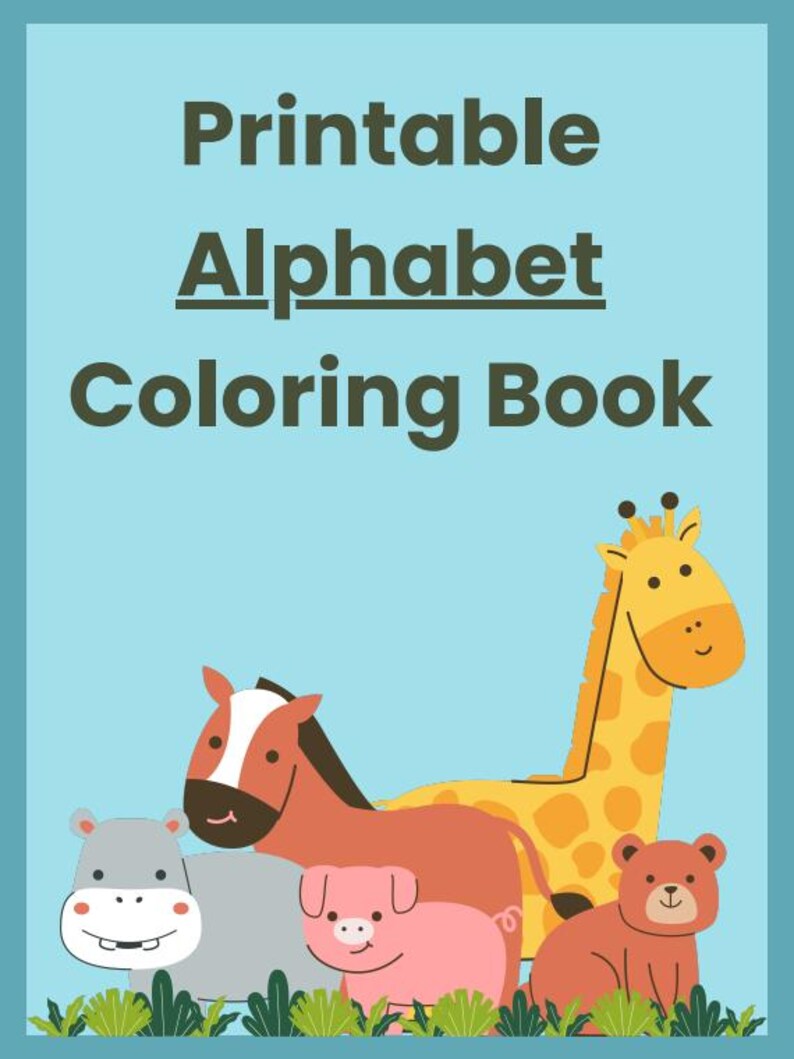 Digital/printable Alphabet Coloring Book Etsy
