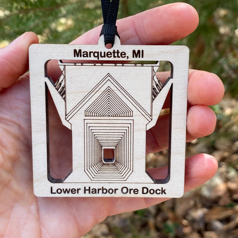 Ore Dock Marquette MI Lower Harbor Wood Ornament image 2