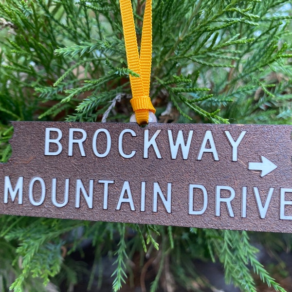 Brockway Mountain Drive Road Sign, Keweenaw, Michigan's Upper Peninsula, Copper Harbor, MI Wood Ornament