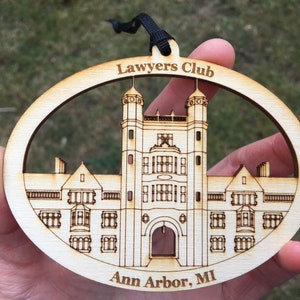 Lawyers Club University of Michigan Ann Arbor MI Law Quad Architecture Wood Ornament image 2