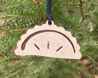 Pasty Ornament Laser Cut Maple Wood