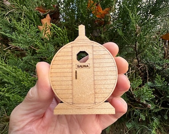 Barrel Sauna Wood Magnet