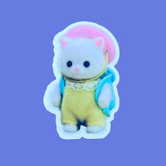 Calico Critter Kitten Baby White Border Sticker 2