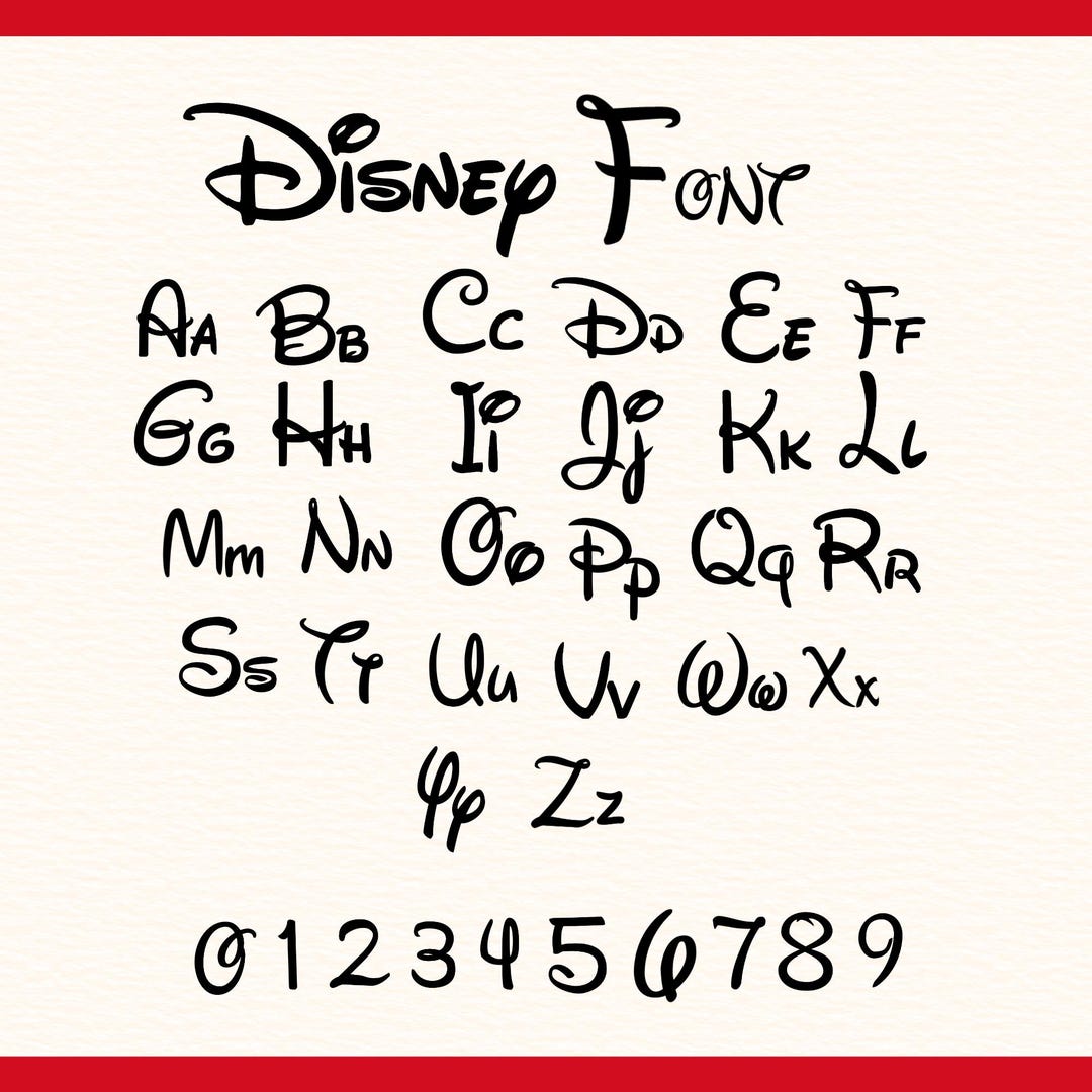 Cartoon Disnep Font Svg-png-pdf,disney Font Script OTF SVG Cricut Cut ...
