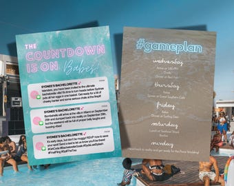 Summer Pool Party Girls Night Tropical Hawaiian Luau Beach Island Text Invitation | Custom Templates for Bachelorette, Birthday, Graduation