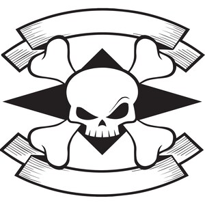 Skull Crossed Bones Banner Clipart