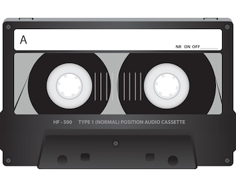 Retro "Full View" Cassette Tape Clipart