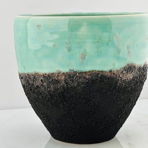 Handmade Glazed Flower Pot: Dragon Magma Ceramic Planter