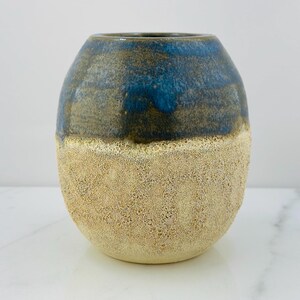 Handmade Ceramic Bud Vase: Beachy Magma Glaze