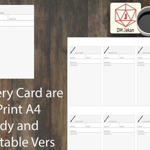 Ultimate Card Bundle pour D&D 5e - Téléchargement numérique et PDF imprimables et fichier modifiable Standard et taille Tarot