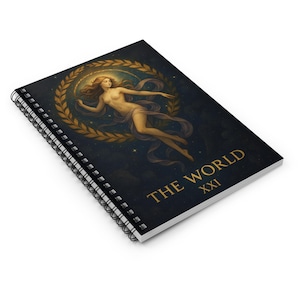 Cuaderno espiral de Tarot Mundial - Líneas Rayadas, Papelería CelestiqueTH, Diario de Tarot, Bloc de Notas Místico, Cuaderno Cósmico