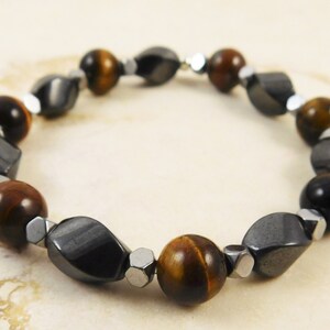 Tiger Eye And Hematite Stretch Bracelet
