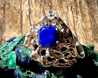 Royal Blue Lapis in Sterling Size 9 Ring - Free Shipping!