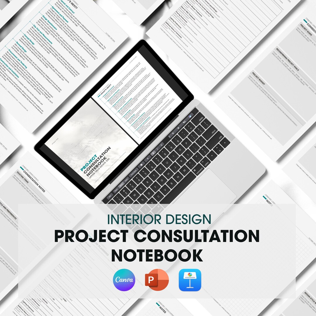 Interior Design PROJECT CONSULTATION NOTEBOOK Template | Canva ...