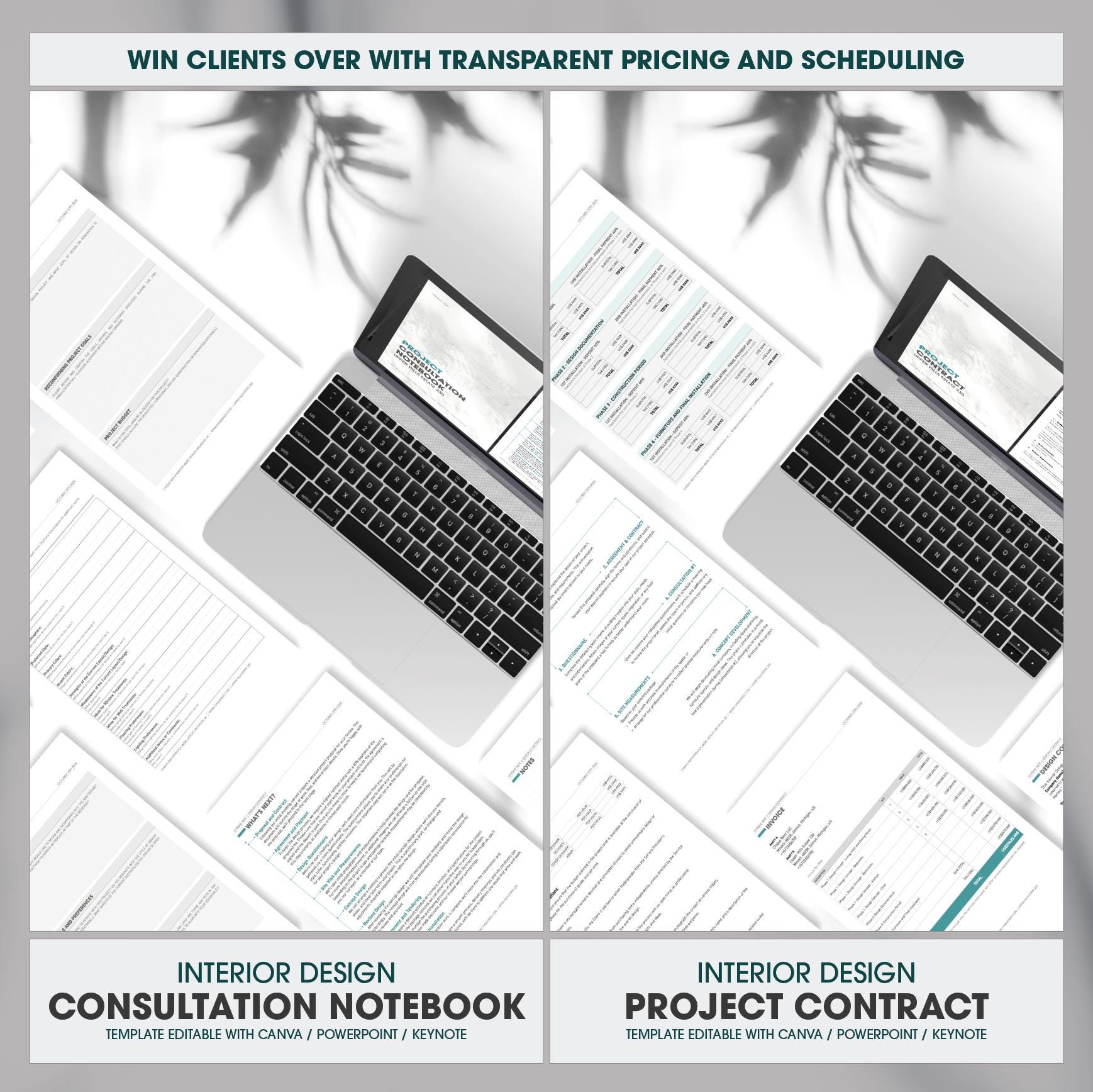 Interior Design CLIENT ONBOARDING Pack BUNDLE | Canva | Powerpoint ...