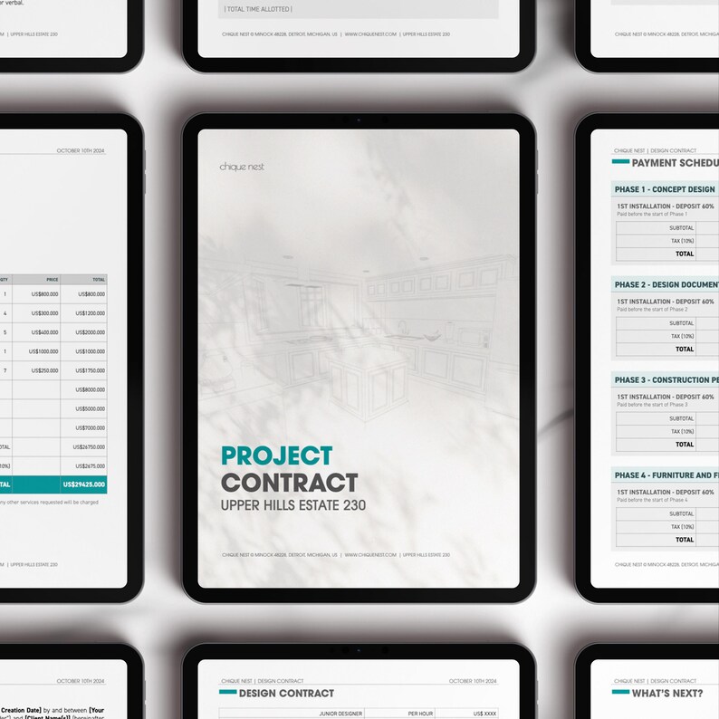 Interior Design PROJECT CONTRACT Template | Canva | Powerpoint ...