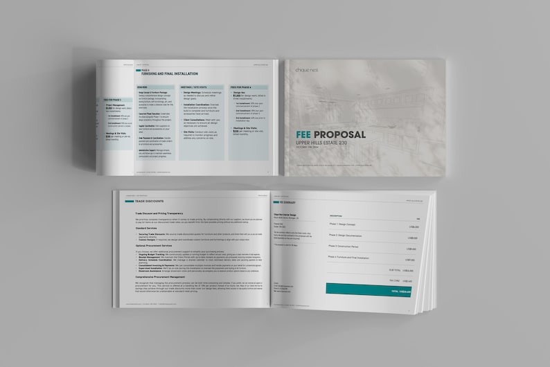 Fee Proposal Powerpoint Example Interior Design FEE PROPOSAL Template | Canva | Powerpoint | Keynote ...