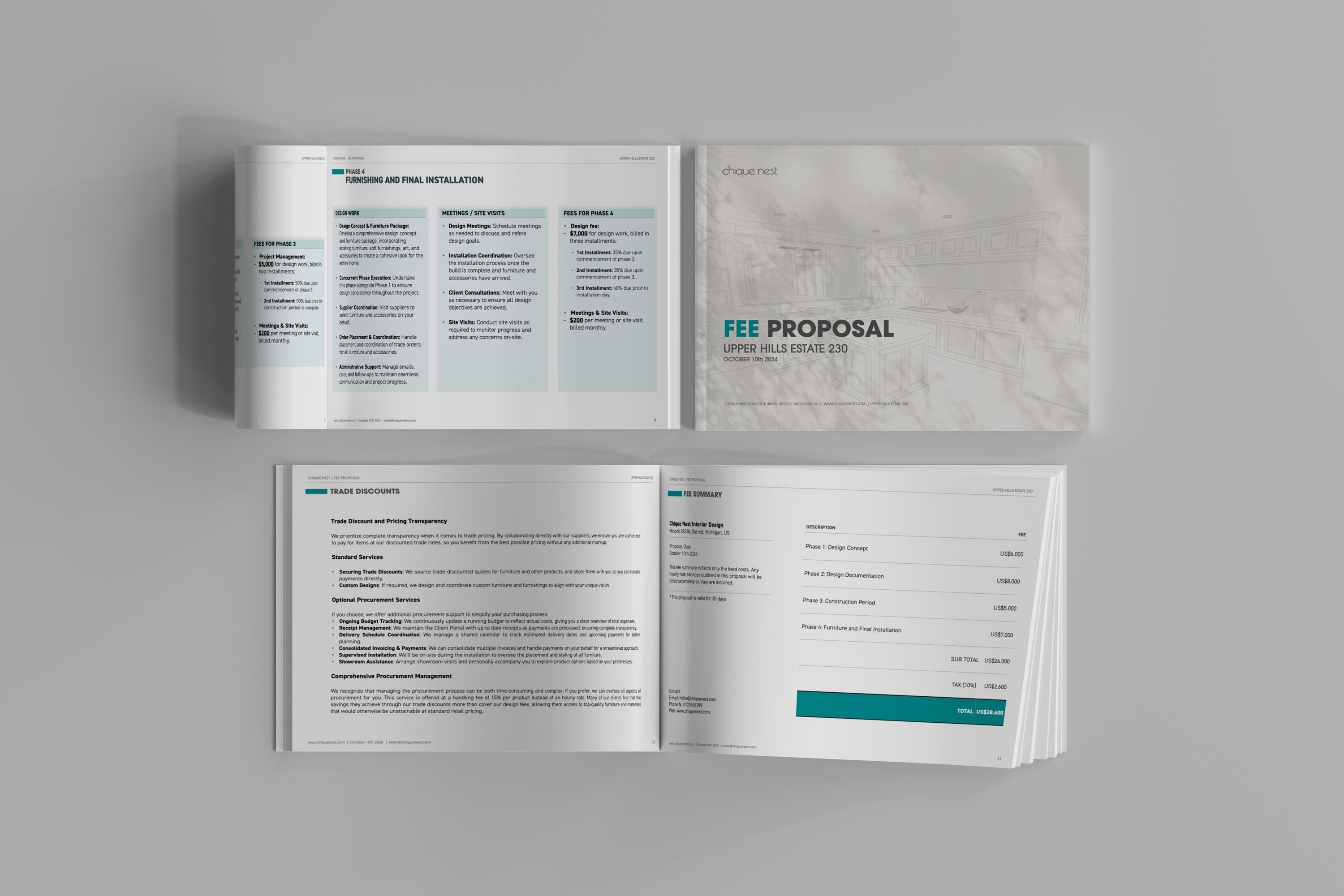 Interior Design FEE PROPOSAL Template | Canva | Powerpoint | Keynote ...