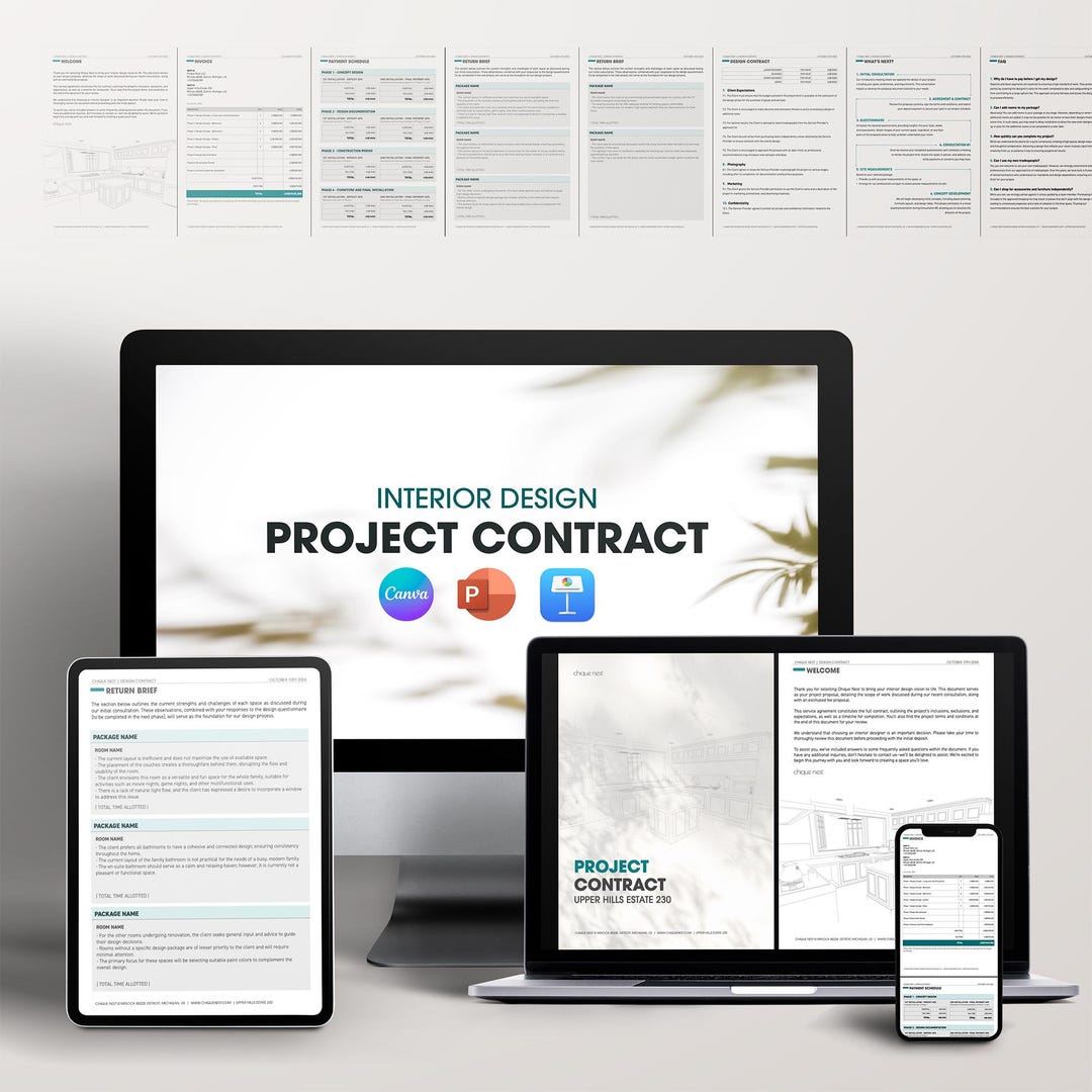Interior Design PROJECT CONTRACT Template | Canva | Powerpoint ...