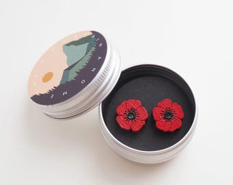Poppy Earrings | Flower Stud Earrings