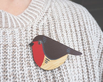 Bird Brooch, Bird Jewellery, Bird Accessories, Robin Brooch, British Birds, Gifts for Bird Watchers, Hand Painted Brooch