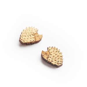 Igel Ohrringe - Ohrstecker, Igel Schmuck, Ohrstecker, Ohrringe aus Holz Igel