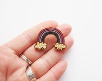 Rainbow Pin / Mini Wooden Brooch Pin / Environmentally Friendly Pin