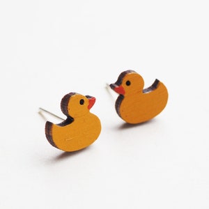 Duck Earrings, Duck Studs, Yellow Ducks, Rubber Duck Jewellery