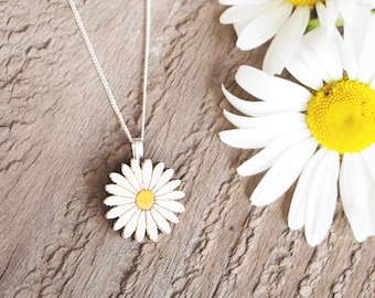 Daisy Sterling Silver Necklace, Recycled Silver, Sustainable Gifts For Her, Bridesmaid Gift