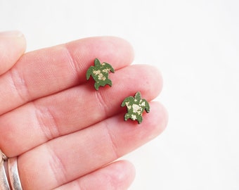 Turtle Earrings / Turtle Gifts / Wooden Earrings / Sustainable Gifts For Her