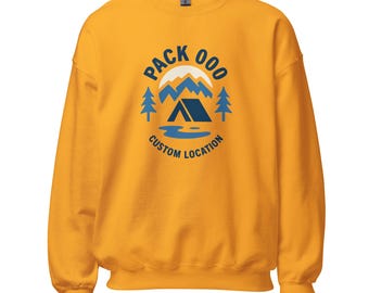 Benutzerdefinierte Scout Pack Rundhals-Sweatshirt | Personalisiertes Camp Design