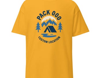 Camiseta personalizada de la manada Scout: número y ubicación personalizados.