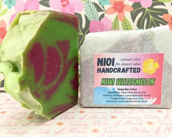 Kiwi Watermelon - Handcrafted Soap Bar - 4.5oz