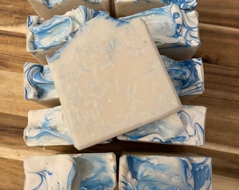 Cozy Flannel with Plumeria - Handcrafted Soap Bar - 3.5+oz - Okinawa Sea Salt