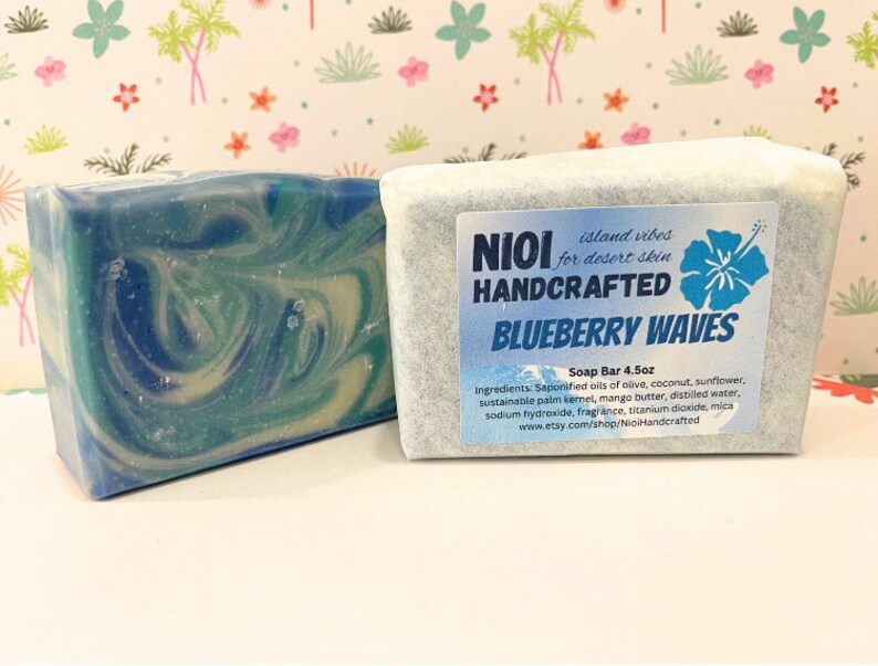 Blueberry Waves Handcrafted Soap Bar 4.5oz image 2